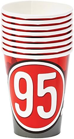 Картонени Чаши за парти по случай рождения ден на Disney Cars Formula Racer, Опаковка от 8 броя, Ярко Червени, 9 Грама,