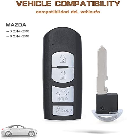 Keyecu OEM Такса Smart Remote Ключодържател за Mazda 3 6 MX-5 Miata 2017 2018 WAZSKE13D01