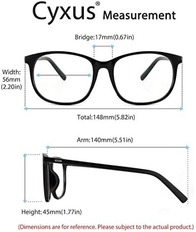 Cyxus 2 Опаковки Синя Светлина Очила Комплект Ретро Квадратни Анти-Преумора На Прозрачни Лещи Компютърна Рамки За