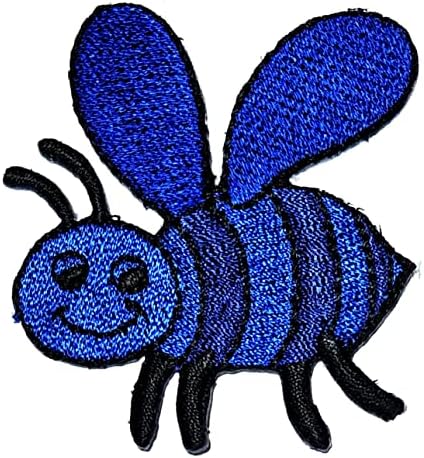Kleenplus 2 бр.. Малка Пчела Медоносная Пчела Синята Нашивка Карикатура Деца Бродирани Ленти за Дрехи Дънки, Якета,
