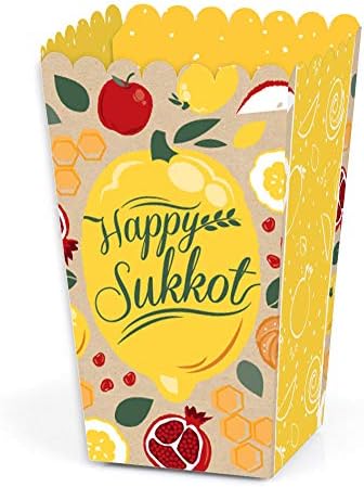 Голяма точка щастие Сукот - на Кутии за предложения Пуканки в чест на еврейския празник Сукка - Комплект от 12