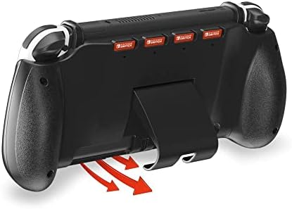 ECHZOVE Дръжка за Nintendo Switch OLED, Удобна и Ергономична Преносима Игрална Защитно дръжка, Аксесоари за Switch 2021 с хранилището за игра и настолна поставка - Черен