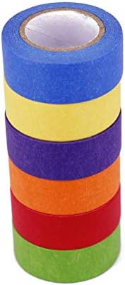 TIAMALL 6 БР Цветното тиксо Colorful Painters Лента за декоративно-приложни изкуства (2,4 см x 12 м)