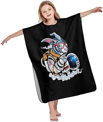 Кърпа с качулка WEEDKEYCAT Astronaut Rabbit, Хипстерское Кърпа с качулка за Деца, Меко Банное Плюшевое Кърпа с Качулка