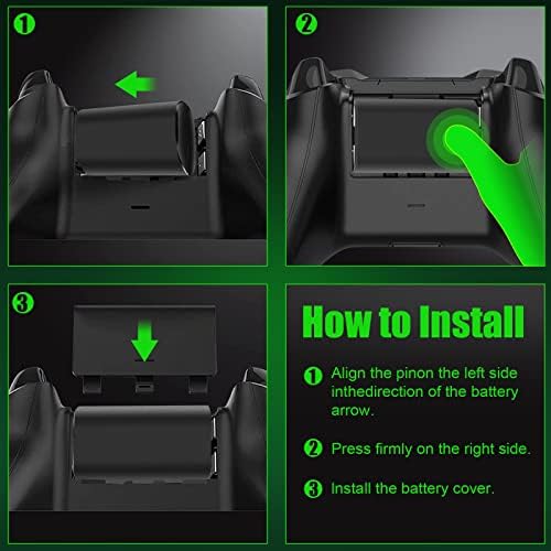 ДЪРВО.Батерията на контролера NB, Съвместим с безжичен контролер Xbox Series X|S/Xbox One/Xbox One S/Xbox One X/Xbox One Elite с 2 батерии