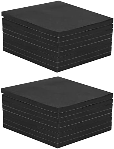 16 Опаковки, черни стикери 3x3 инча Черен цвят Post it Note 50 Листа / Бележник Лесно Post Бележки за офис, училище, дом (Черен)