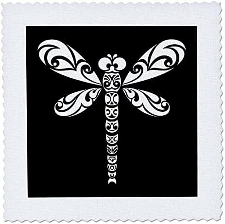 Триизмерна татуировка в стил племенни татуировки под формата на Бели Кончета На Квадратах Черен юрган (qs_355580_2)