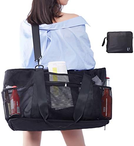 Голяма Плажна чанта Uhawi XXL–еко материал + Функционална + Сгъваема Плажна чанта