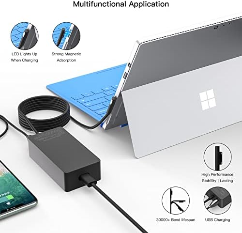 Зарядно устройство Surface Book 2 - Адаптер за захранване с бързо зарядно устройство с мощност 102 W за Microsoft Surface