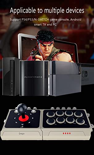 ipega PG-9221 Аркаден джойстик за КОМПЮТЪР Street Fighter Аркаден джойстик за ps4 с турбокомпресор, непрекъснато изпращане на един бутон, макропрограммирование за PS4/PS3/N-Switch / PC (Wi