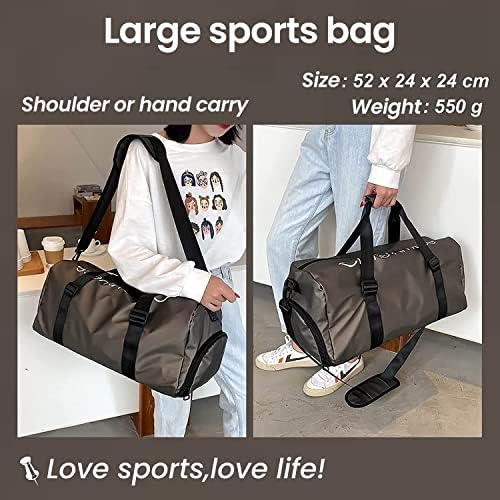 Спортна чанта fuezllno за жени и мъже, Тренировочная чанта с отделение за обувки и влажни дрехи, Водоустойчив