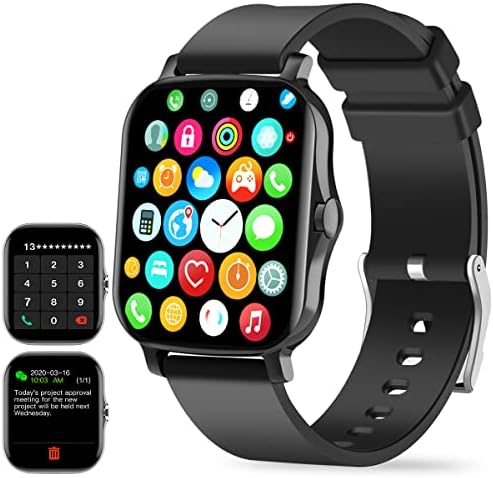 Смарт часовници BAFTeck за мъже и жени (отговори / провеждате разговори)1,9 2.5 D сензорен екран Smartwatch за Android телефони и iOS Фитнес тракер с монитор сън, проследяване на акти