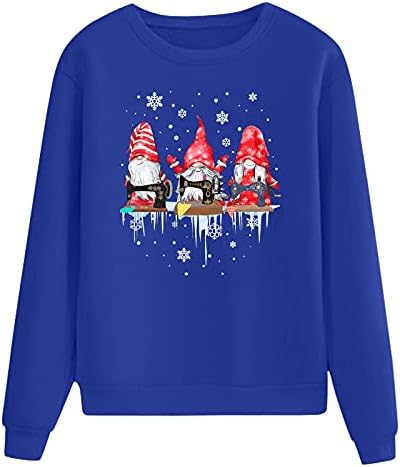 Свободната Графична Hoody, Коледна Hoody с кръгло деколте, Коледни Блузи, Дамски Ежедневни Жилетки, Пуловер С Дълъг