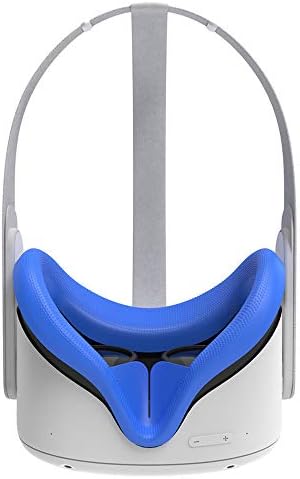 UR Pinson Силиконова VR-Маска за лице, Маска за Oculus Quest 2 VR Слушалки Калъф За Възглавници за Лице Защита От Изпотяване (Син)