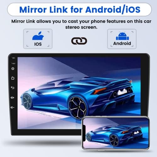 Hikity 9 Инча Android Стерео за Hyundai Santa Fe IX45 Радио 2013-2017: Автомагнитола със Сензорен екран, Android Главното Устройство с GPS Bluetooth Огледалната Връзка Камера за задно виждане