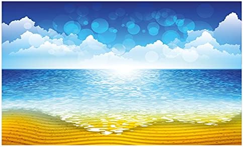 Керамични Държач за четка за зъби Ambesonne Graphic Beach, Изображението на Морския хоризонт, Пясъчния бряг и