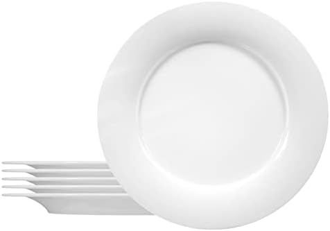 Търговски трапезария и посуда Seltmann Weiden, Плоска чиния от Савоя порцелан с ръб, С чиния, Бяла, 11 см, Комплект
