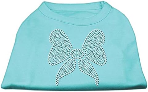 Риза с Лък Страз Mirage Pet Products, Малка, с цвят на Морска Вълна