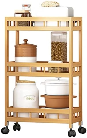 DNATS Кошница за съхранение на 3 и 4-нива на Кухненски рафт Кухненски кош за багаж Подвижен рафт за съхранение (Цвят: