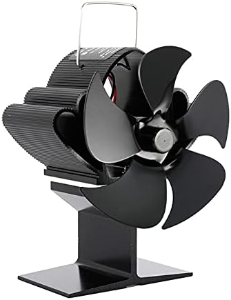XFADR SRLIWHITE 5-Топлинна Печной Вентилатор за Дърва Горелки Безшумен Инструмент За Тепловентилятора Ефективно разпределение на топлинна енергия (Цвят: A)