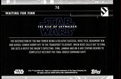 2020 Начело Star Wars The Rise of Skywalker Series 2 Лилаво 74 В очакване на търговската карта Фин