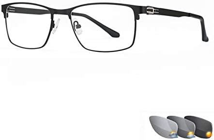 Мъжки Фотохромичните очила за четене HORV в голяма рамка, Модни Очила за промяна на цвят, Изцяло Метални рамки и