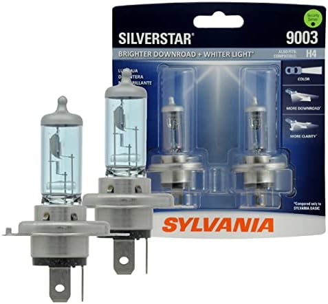 Sylvania 9003ST.BP2 (също така е подходящ за H4) Високоефективен халогенна лампа SilverStar за фарове, (съдържа 2 лампи), бяла, 2 бр. (в опаковка от 1)