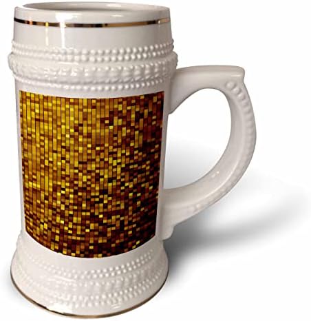 Триизмерна чаша с абстрактен модел във формата на правоъгълници жълто и кафяво на цветя - 22 грама (stn-364361-1)