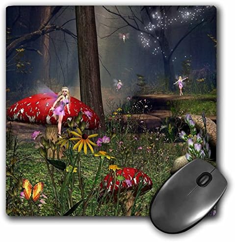 Подложка за мишка 3dRose LLC 8 x 8 x 0,25 инча, Fairy Forest (mp_17942_1)