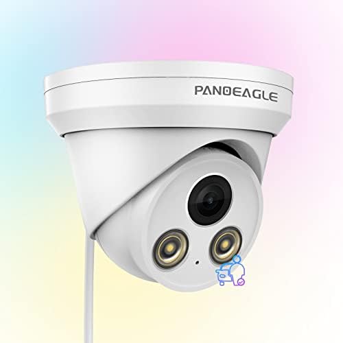 PANOEAGLE 5-Мегапикселова Външна Цветна PoE IP камера с функция за откриване на човек / на превозното средство, Турельная Камера за видео наблюдение с микрофон / аудио, Пълн