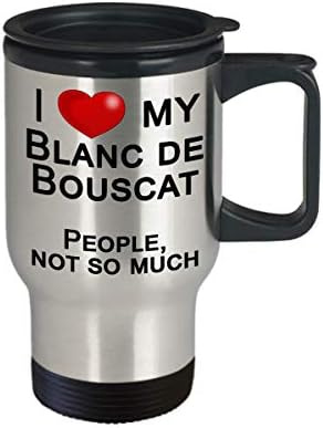Пътна чаша Blanc de Bouscat със Заек, Подарък за Фен на Зайци - обичам Зайци, а не на хората