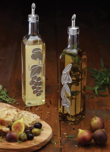 Комплект бутилки за олио и оцет Kitchen Craft света на Красотата с Декоративен дизайн, Стъкло, 500 мл