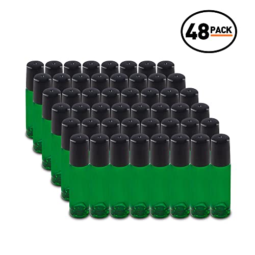 The Bottle Depot 8 Colrs Предлага на едро 48 опаковки бутилки от зелено стъкло с обем от 10 мл с топки-валяци