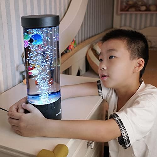 SensoryMoon Led Мини Настолна лампа Bubble Fish Lamp - Релаксираща Аквариум с мехурчета и Промяна на цвета на led аквариумным
