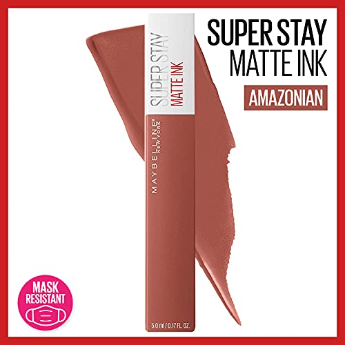 Течна червило на Maybelline Super Stay Matte Ink За грим, Устойчив Удароустойчив цвят, Носенето на до 16 часа, , Тялото-кафява, 1 брой