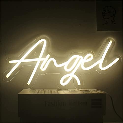 Неонова реклама с DVTEL, Ангел Акрилни LED Неон нощна светлина, Захранван от USB за Детска Стая Магазин Спалня Декорация