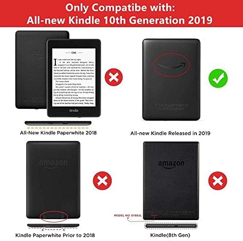 ZENGCANG Kindle Калъф от изкуствена кожа за Изцяло Нов Kindle 10th J9G29R 6 Инча 2019 Година на Издаване, Магнитен Умен