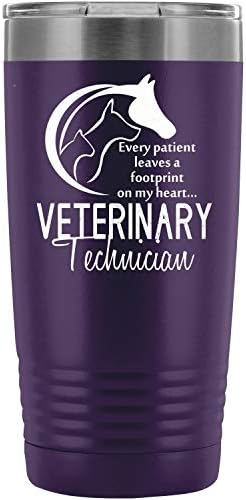 Пътна чаша Veterinary Technician Tumbler, Vet Tech Чаша на 20 грама за кафе - Чаши с Двойни стени, вакуумна изолация, Соломинкой,