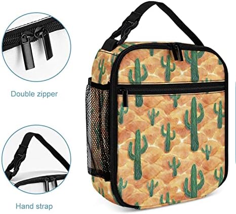Чанта за обяд MINBHEBYUD Cactus за мъже и Жени, Изолирани Чанти за Обяд за Офис Работа, за многократна употреба Портативен