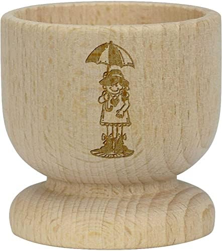 Дървена чаша за яйца Azeeda Момичето с шапката (EC00023131)