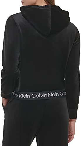 Дамски Удобна Велур Hoody Calvin Klein с Мек Логото за всеки ден