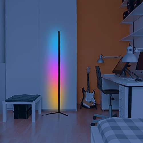Модерен лампиона HEYWASAI Corner RGBIC, ъглов led лампа с променящите се цвят за спалнята и хола с дистанционно управление