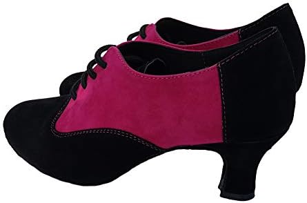 Дамски обувки за латино танци HIPPOSEUS със затворени пръсти дантела, Обувки за практикуване на Бални танци, Салса, Танго, Обувки за занимания с танци на Ниски токчета, м