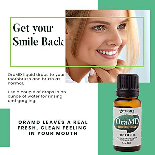 OraMD Extra Strength (Комплект от шест опаковки) - Оригинално Зубное масло с етерични масла - Ръчни четки за зъби с