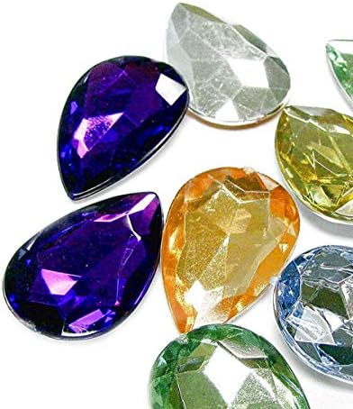 Linpeng 20x30 мм, Различни цветове, Фасетиран Акрилни скъпоценни Камъни във формата на капки-№ DP-5-Прибл. 9 бр. / опаковка,