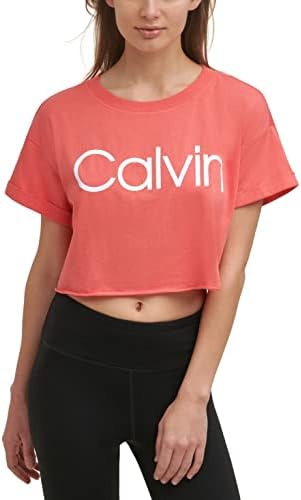 Дамски Укороченная тениска Calvin Klein Performance с навити маншети