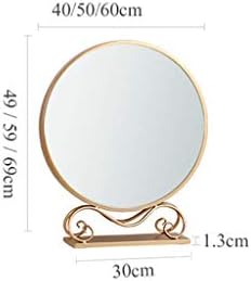 Огледала LXDZXY, Огледало за Тоалетка Маса, Кръгло Огледало Принцеса, Десктоп Огледало За Красота В Банята, Метална