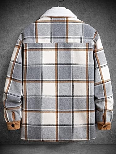 Якета OSHHO за жени и мъже, палто от мек джоб и принтом в клетката, 1 бр. (Цвят: многоцветен, Размер: Голям)