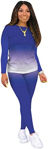 Жена пуловер с равен брой гласове-боя PINLI, Комплект от две части, Всекидневни топ с къс ръкав и панталони с принтом Голям размер, и Ежедневни облекла от две части