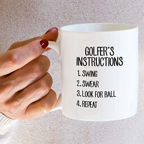 Забавна чаша за Retreez - Инструкции за играчите на голф, Люлки, Клетва, Търсене на топката, Повторение голф, Керамични